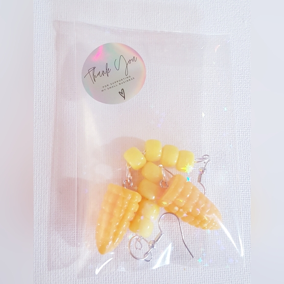 Me So Corny Corn Earrings Cob Nibblets Handmade Jewelry Hand Crafted NEW - Picture 9 of 9